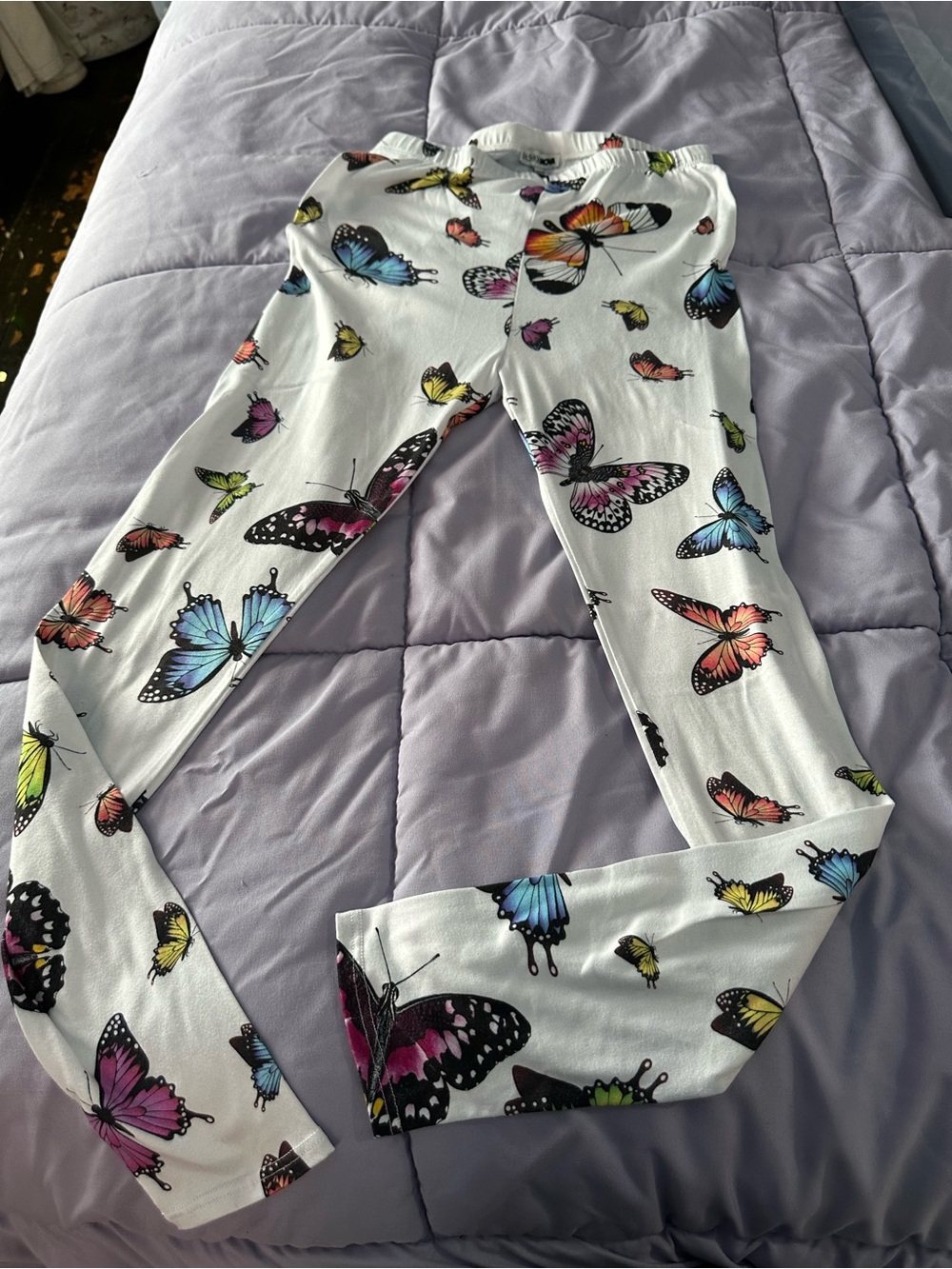 Fashion Nova White Butterfly Print Leggings